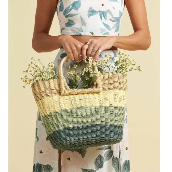 ☀️ BILLABONG x The Salty Blonde Ride The Waves Straw Bag - Picture 5 of 8